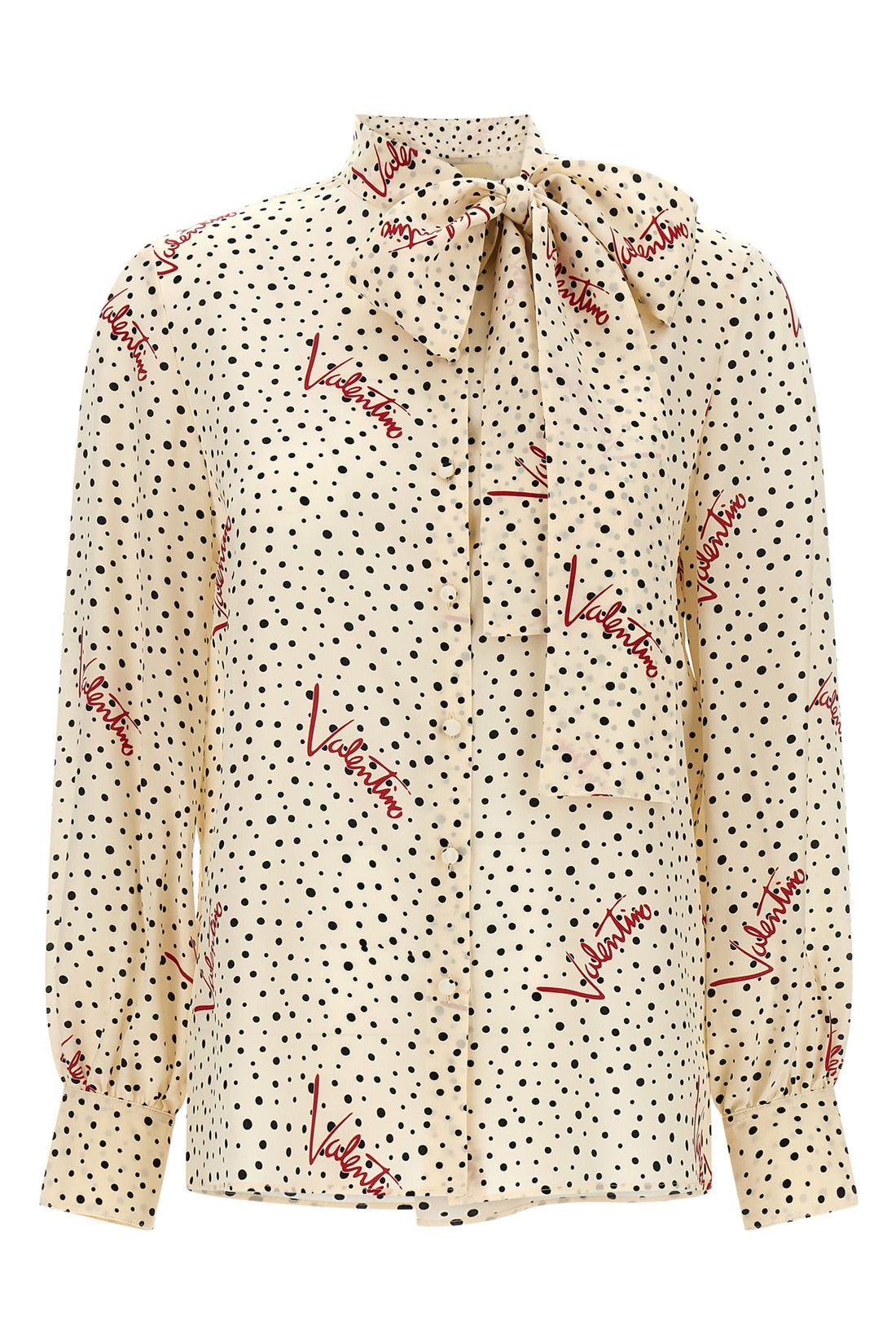 VALENTINO GARAVANI 38 bollicine plusdepois print crepe de chine silk shirt