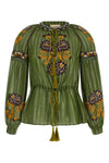 silk and lurex chiffon shirt