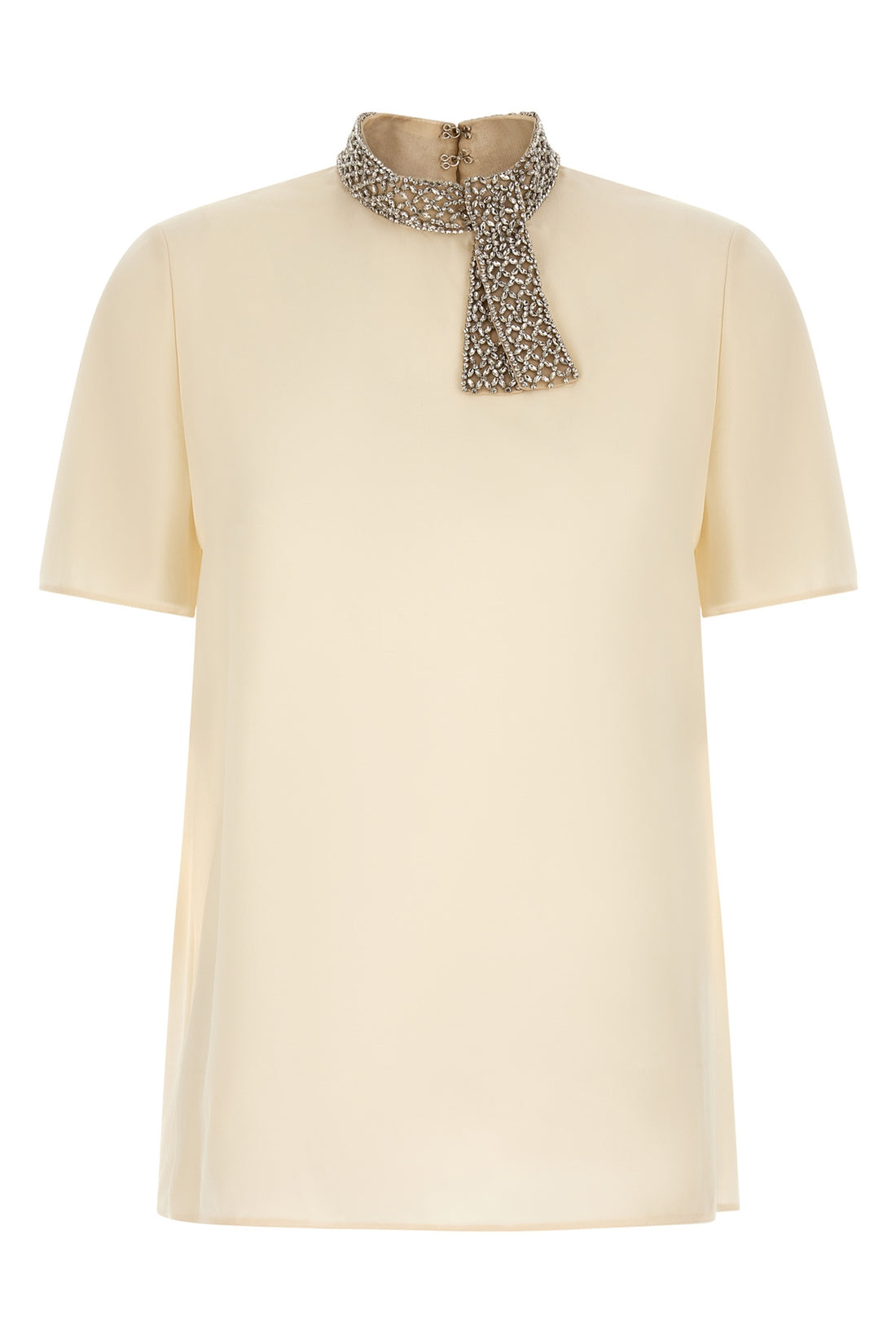 VALENTINO GARAVANI 40 the valentino garavani short-sleeved top is made of fine crêpe de chine silk