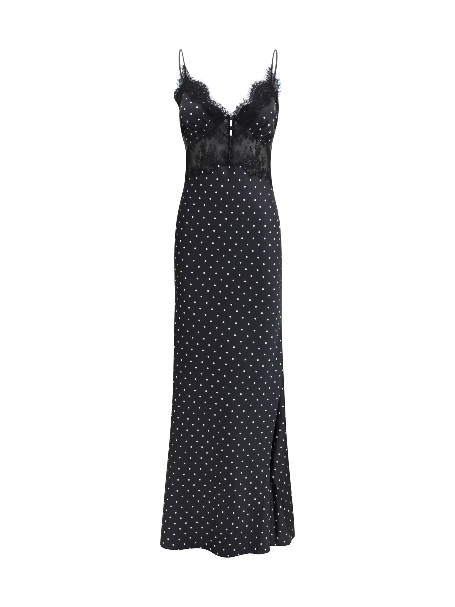SELF-PORTRAIT 6 polka dot satin maxi dress