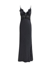 SELF-PORTRAIT 6 polka dot satin maxi dress