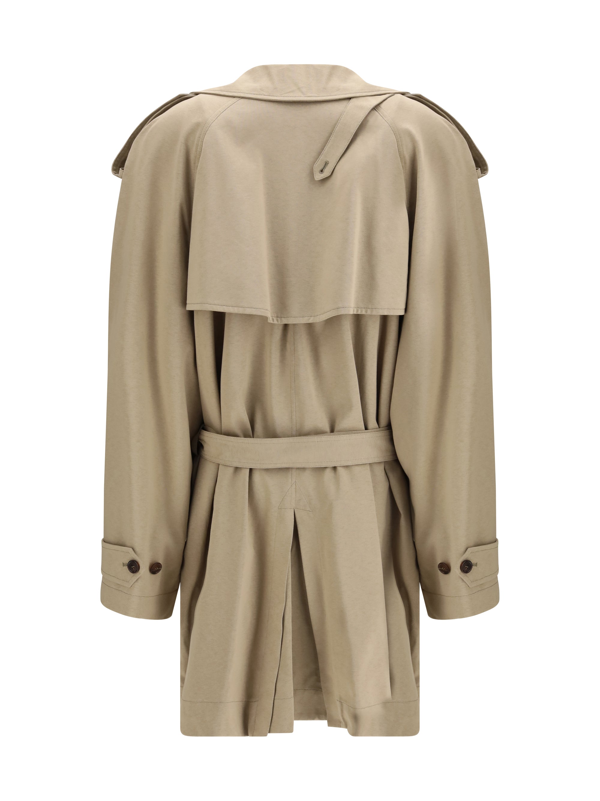 belted double-breasted trench coat