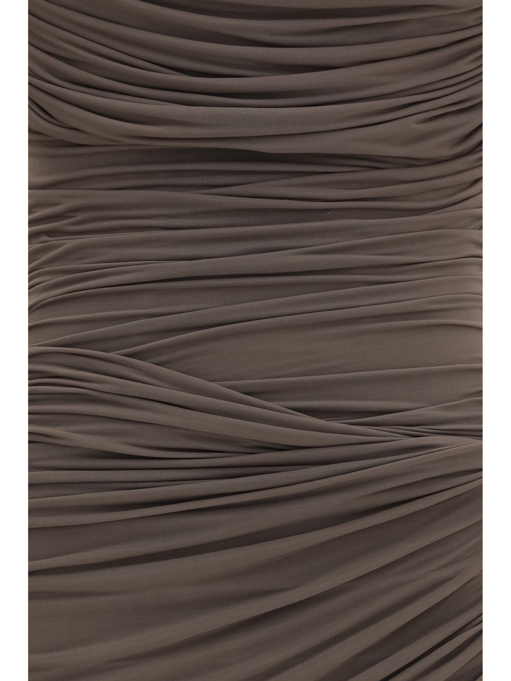draped high-neck dress