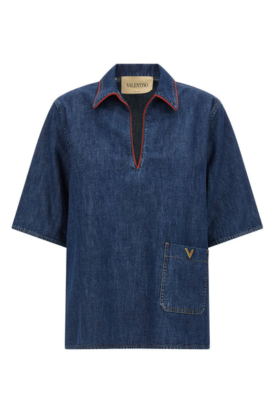 the valentino garavani denim shirt combines casual aesthetics