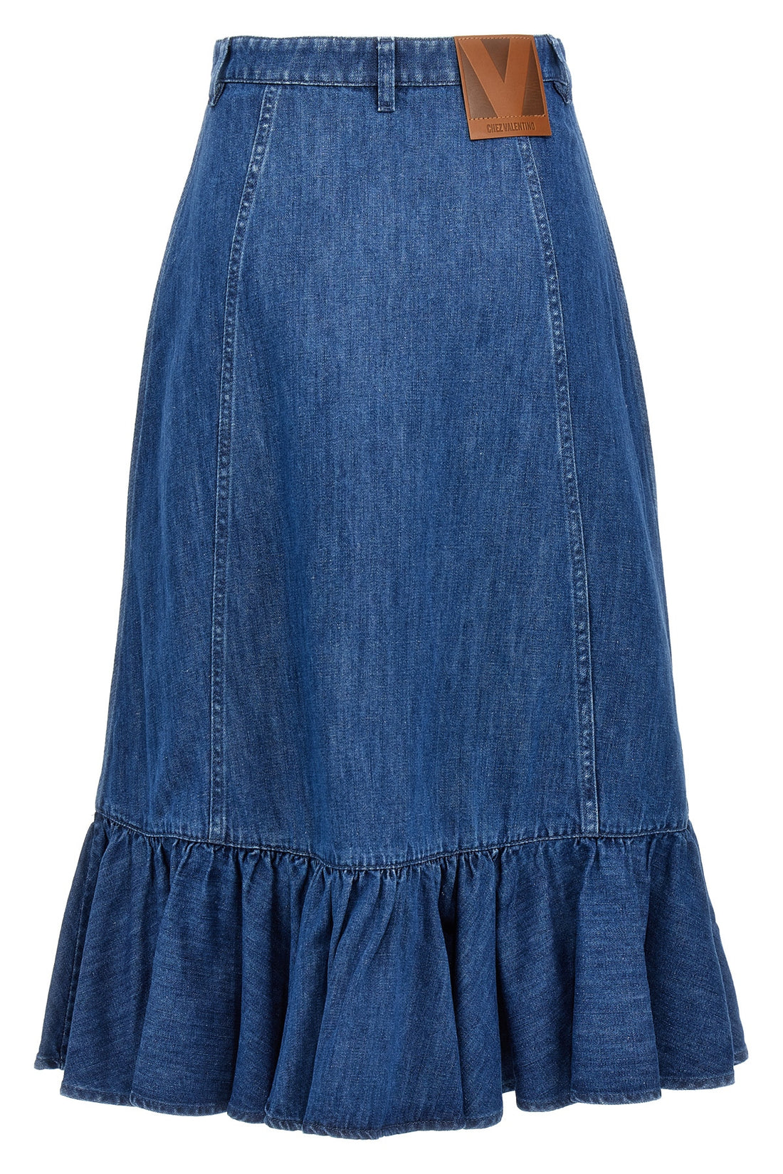 VALENTINO GARAVANI 38 light cotton denim midi skirt