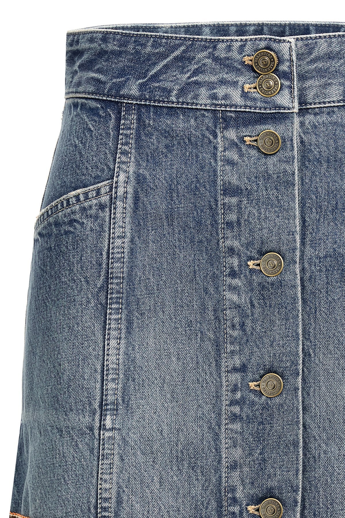 cotton denim mini skirt