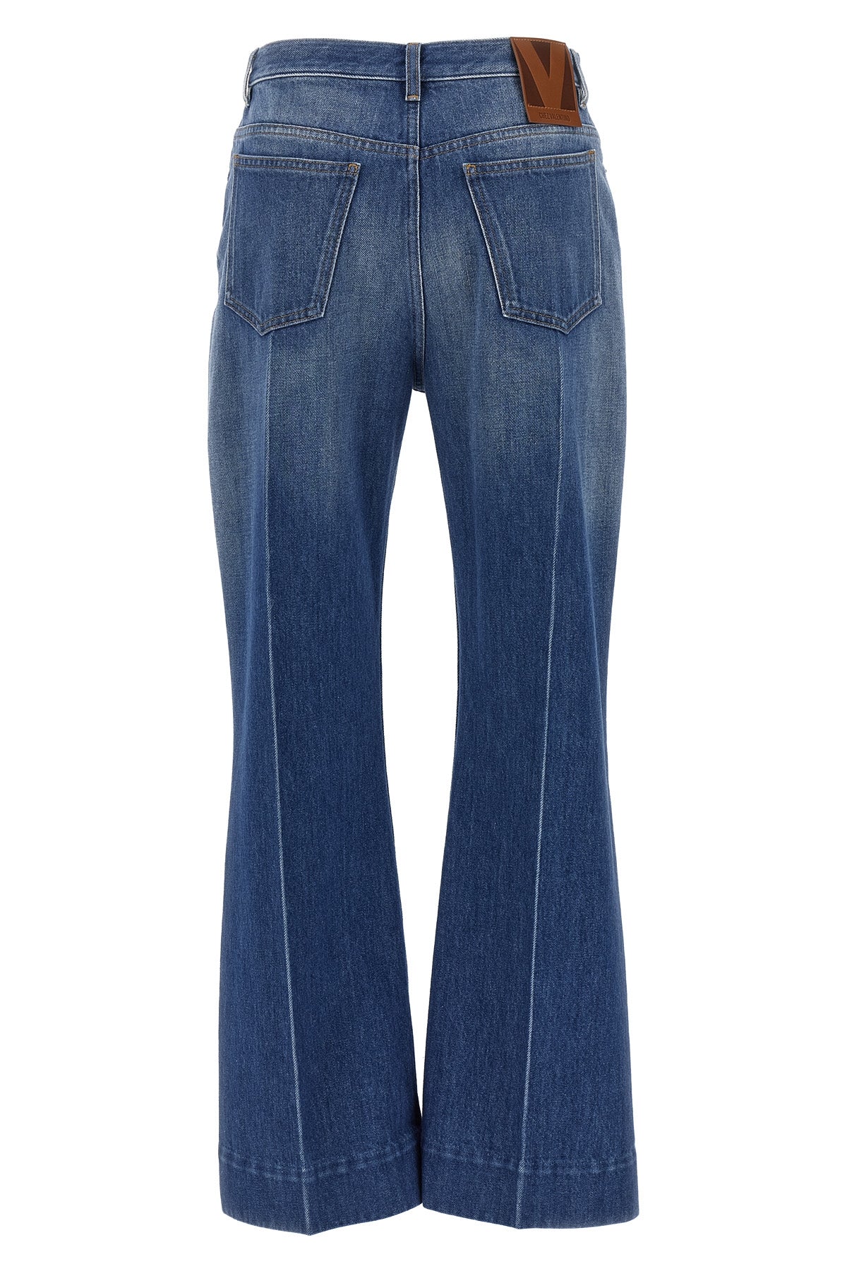flared leg cotton denim jeans