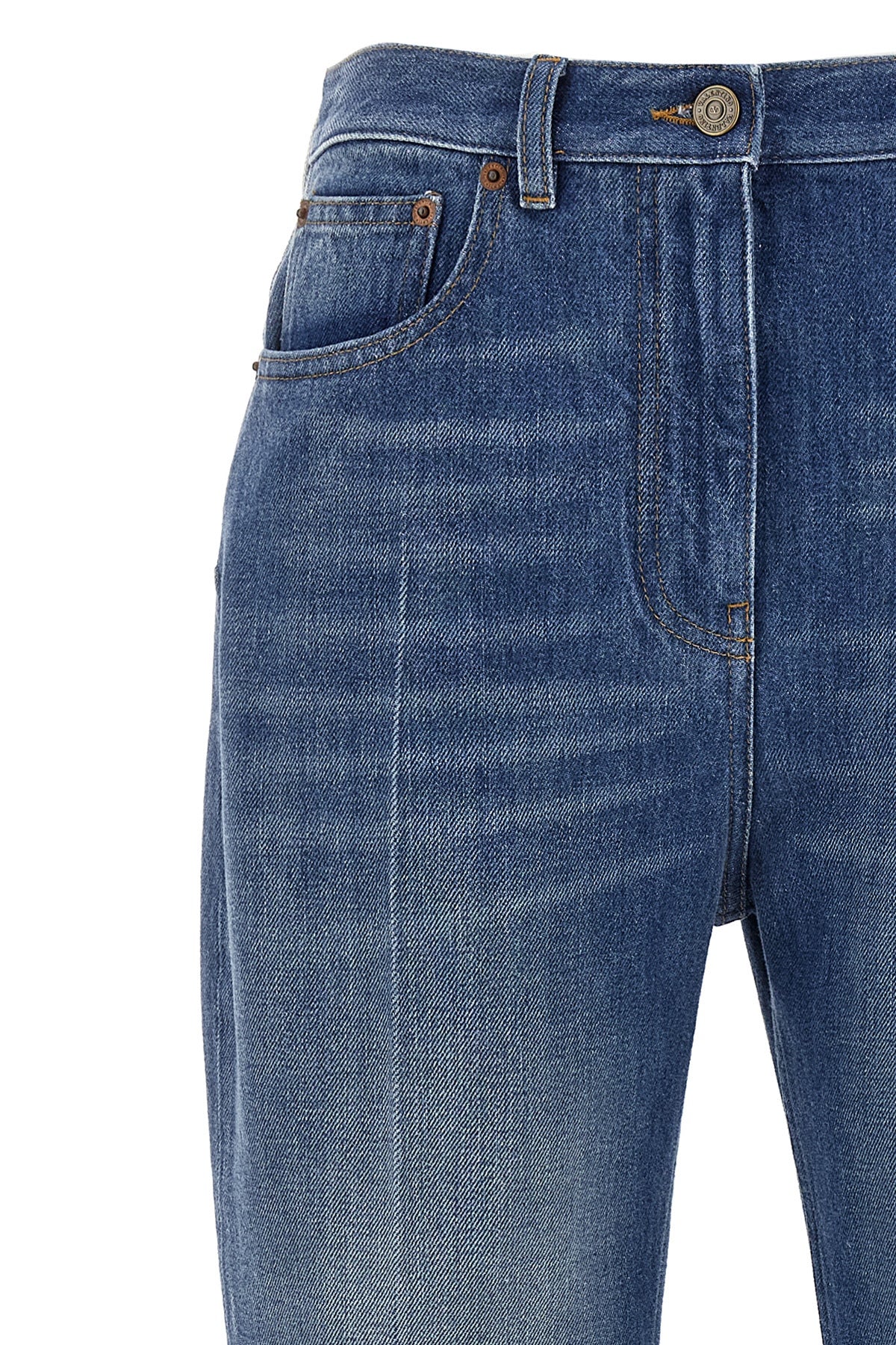flared leg cotton denim jeans