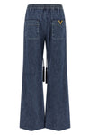 solid chambray medium wash denim jeans
