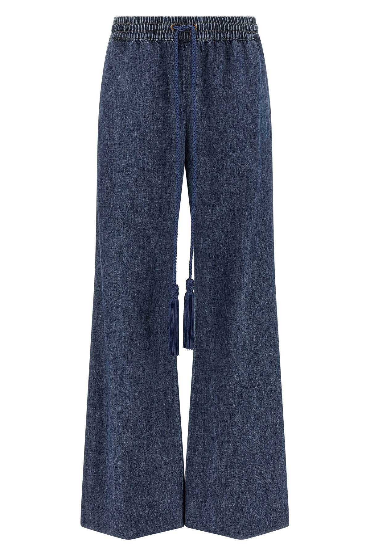solid chambray medium wash denim jeans