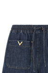 chambray cotton denim shorts