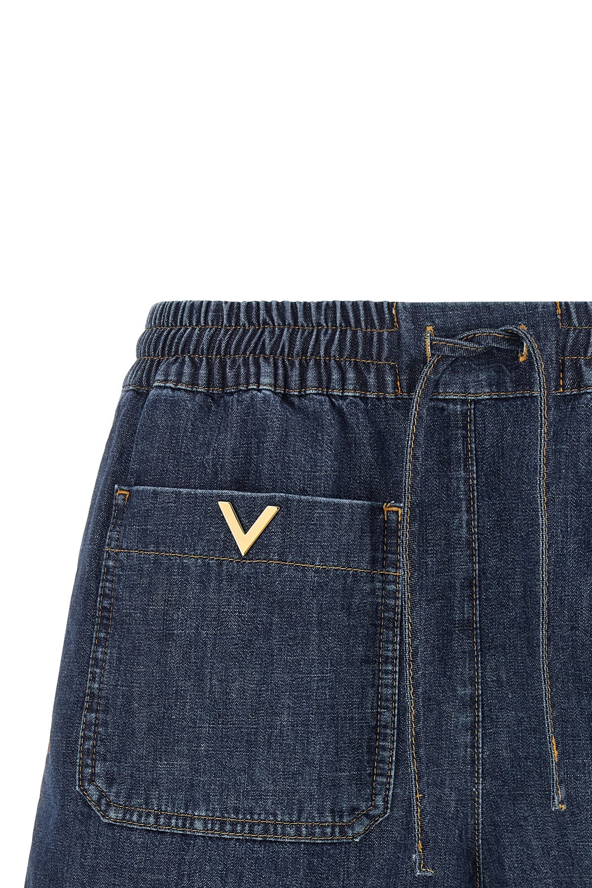 chambray cotton denim shorts
