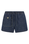 chambray cotton denim shorts