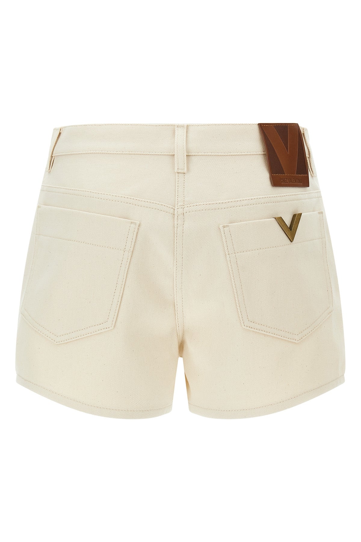 garment-dyed solid denim shorts