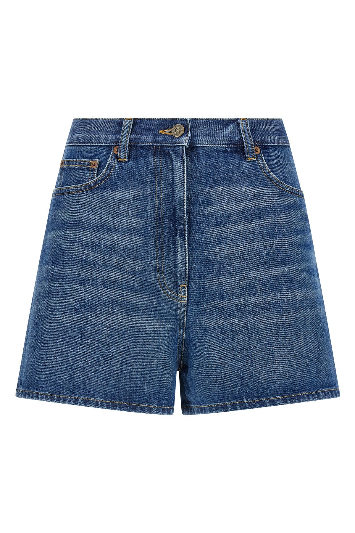 solid denim shorts medium stone washed