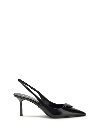 PRADA 39 leather slingback pumps