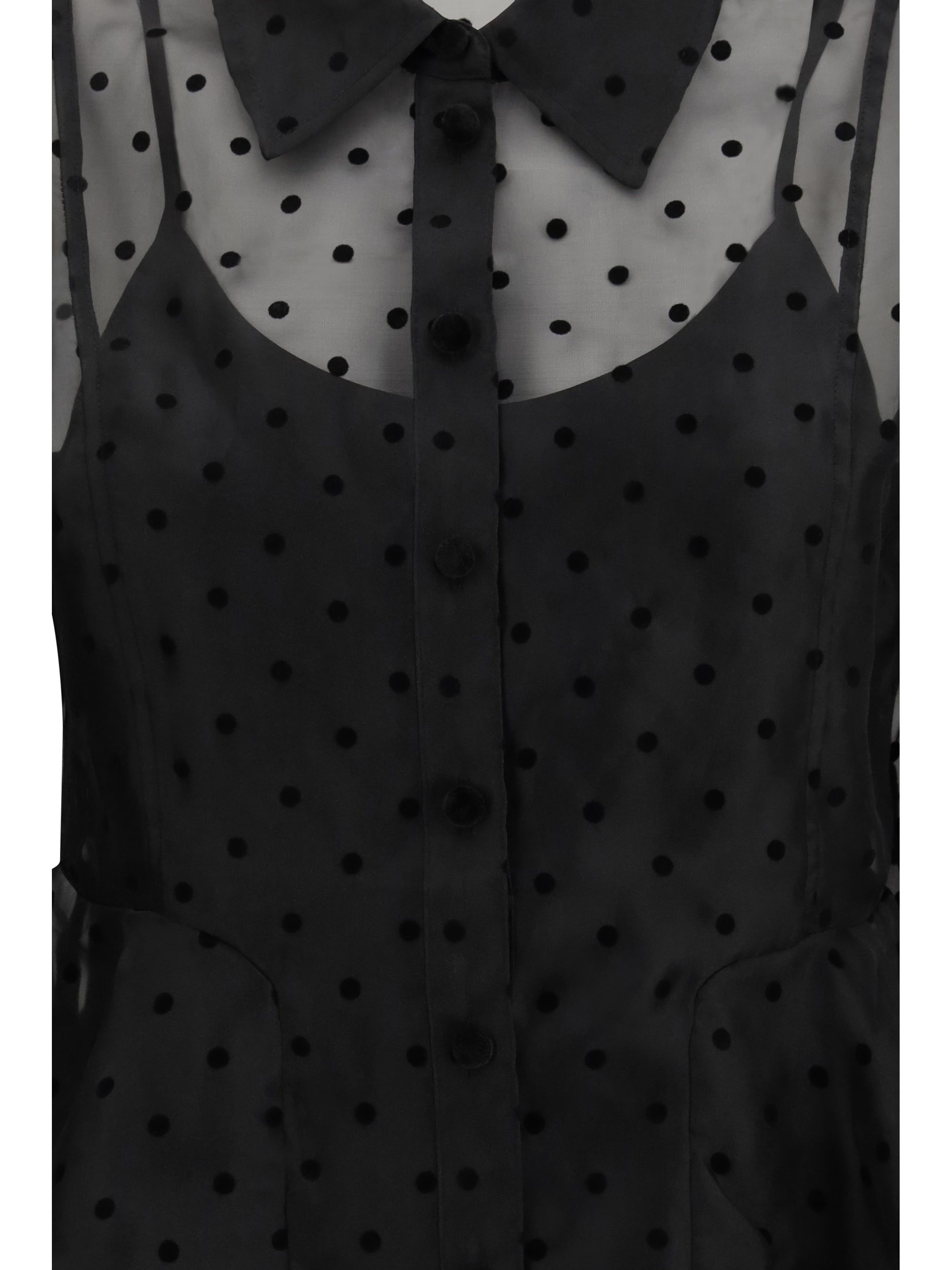 polka dot organza shirt