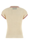 knitted stretch cotton and viscose blend top
