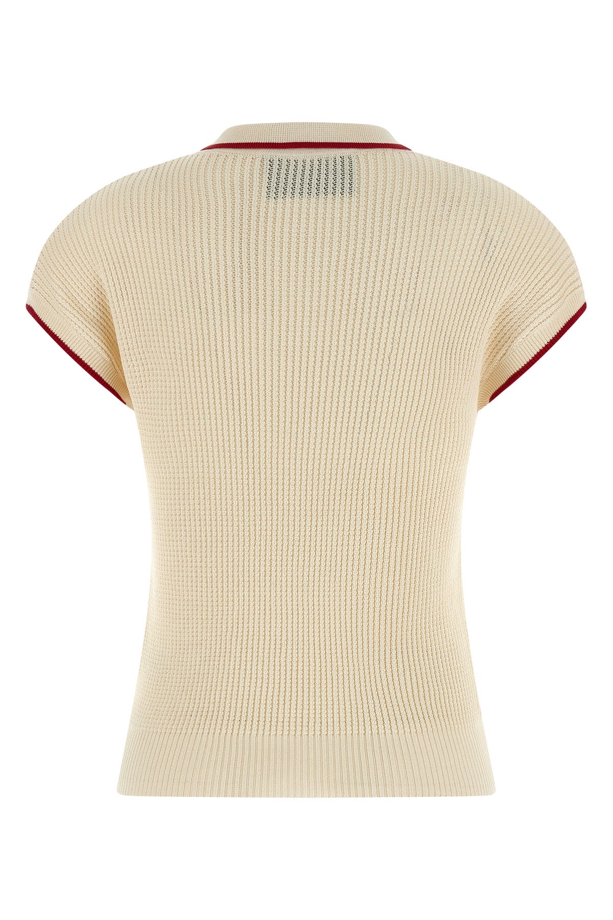 knitted stretch cotton and viscose blend top