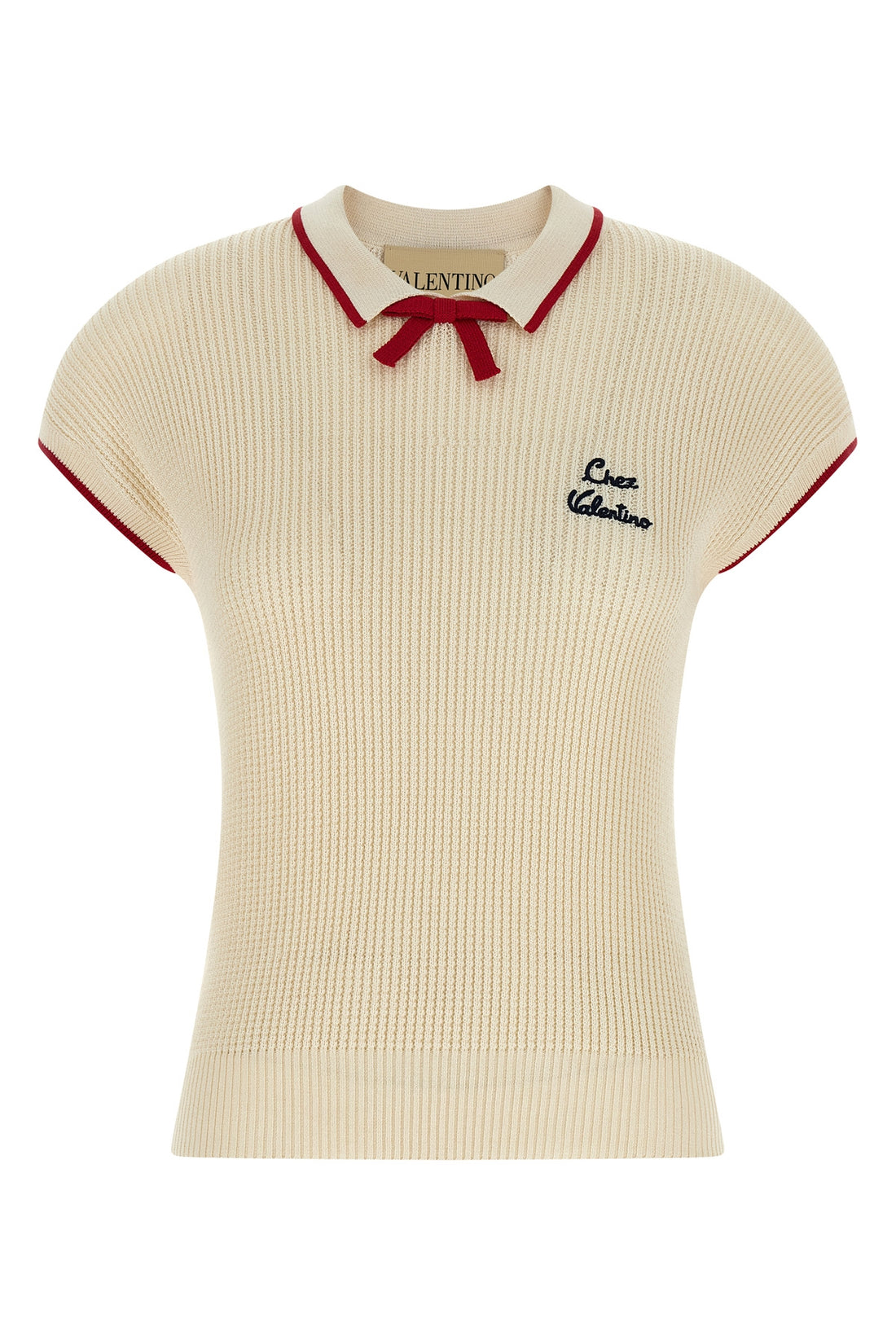 VALENTINO GARAVANI M knitted stretch cotton and viscose blend top