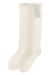 openwork socks in wool and mohair blend