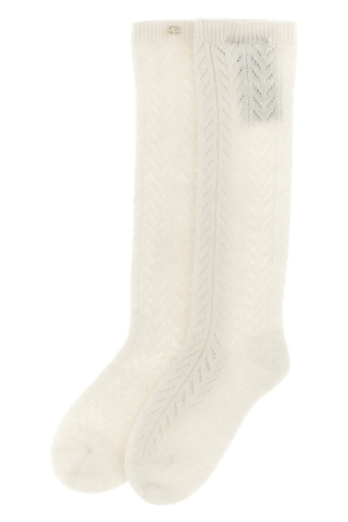 openwork socks in wool and mohair blend