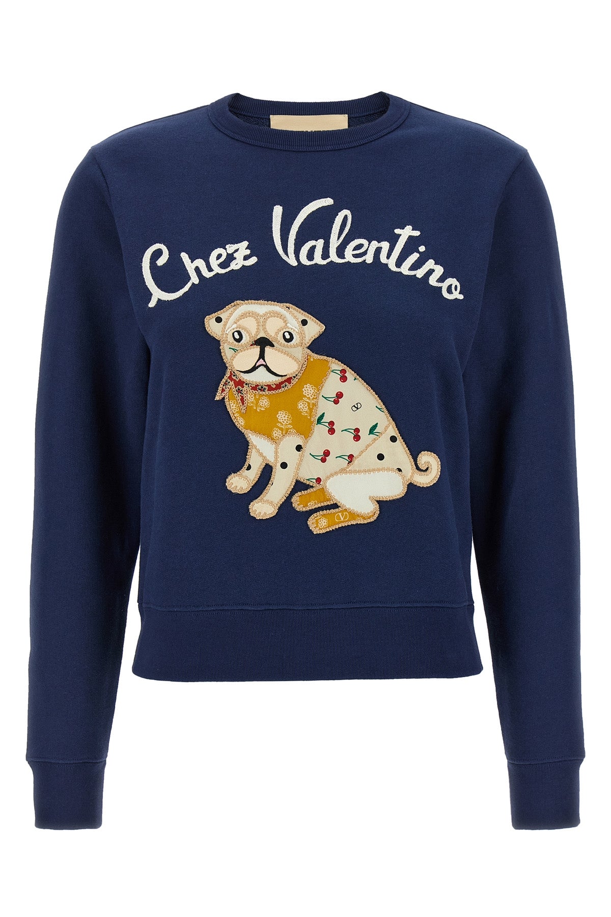 chez valentino sweatshirt in brushed cotton