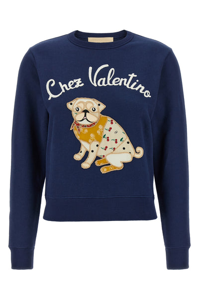 chez valentino sweatshirt in brushed cotton