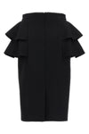 midi skirt in wool and silk blend crepe couture