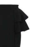 midi skirt in wool and silk blend crepe couture
