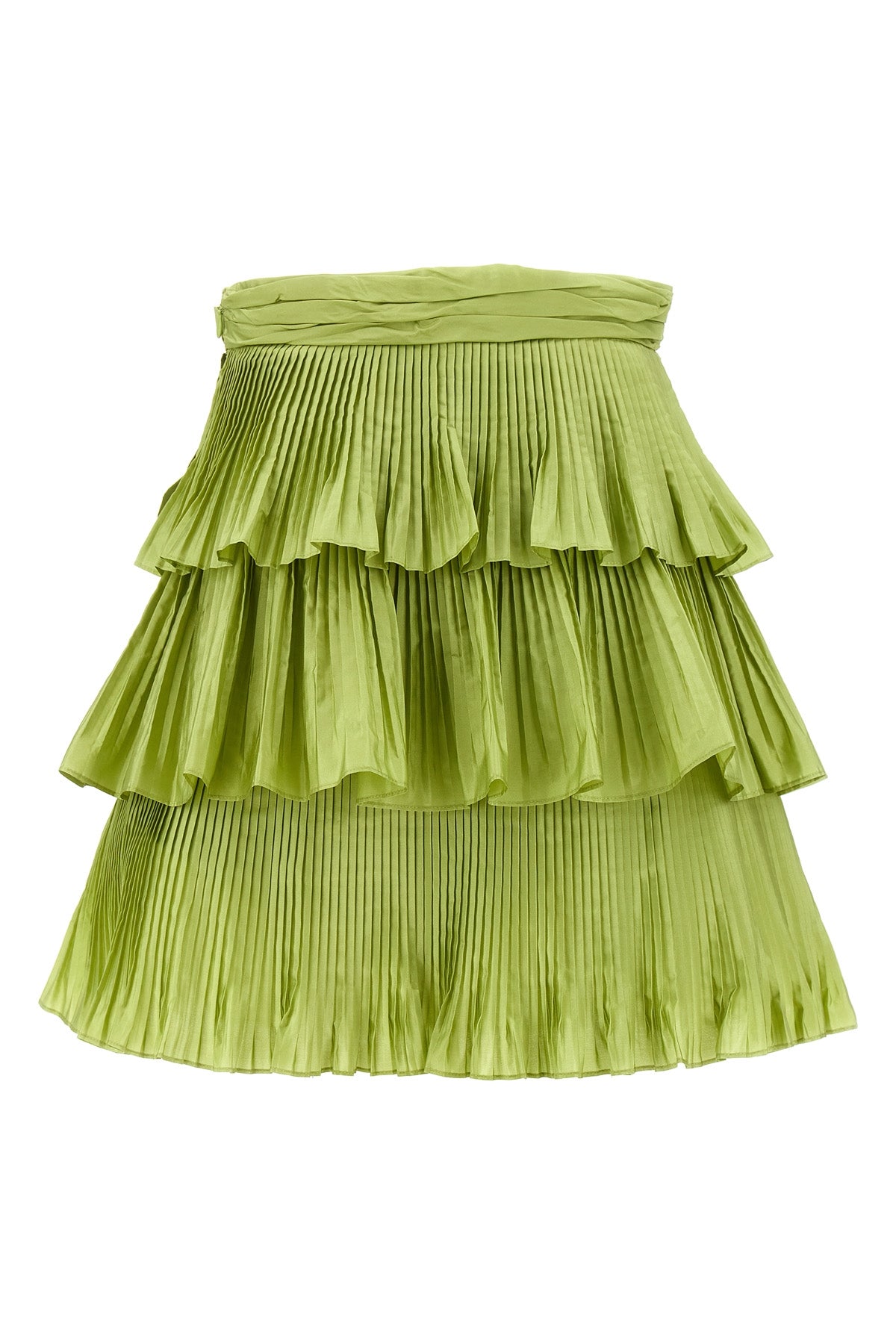 mini skirt in pleated taffeta