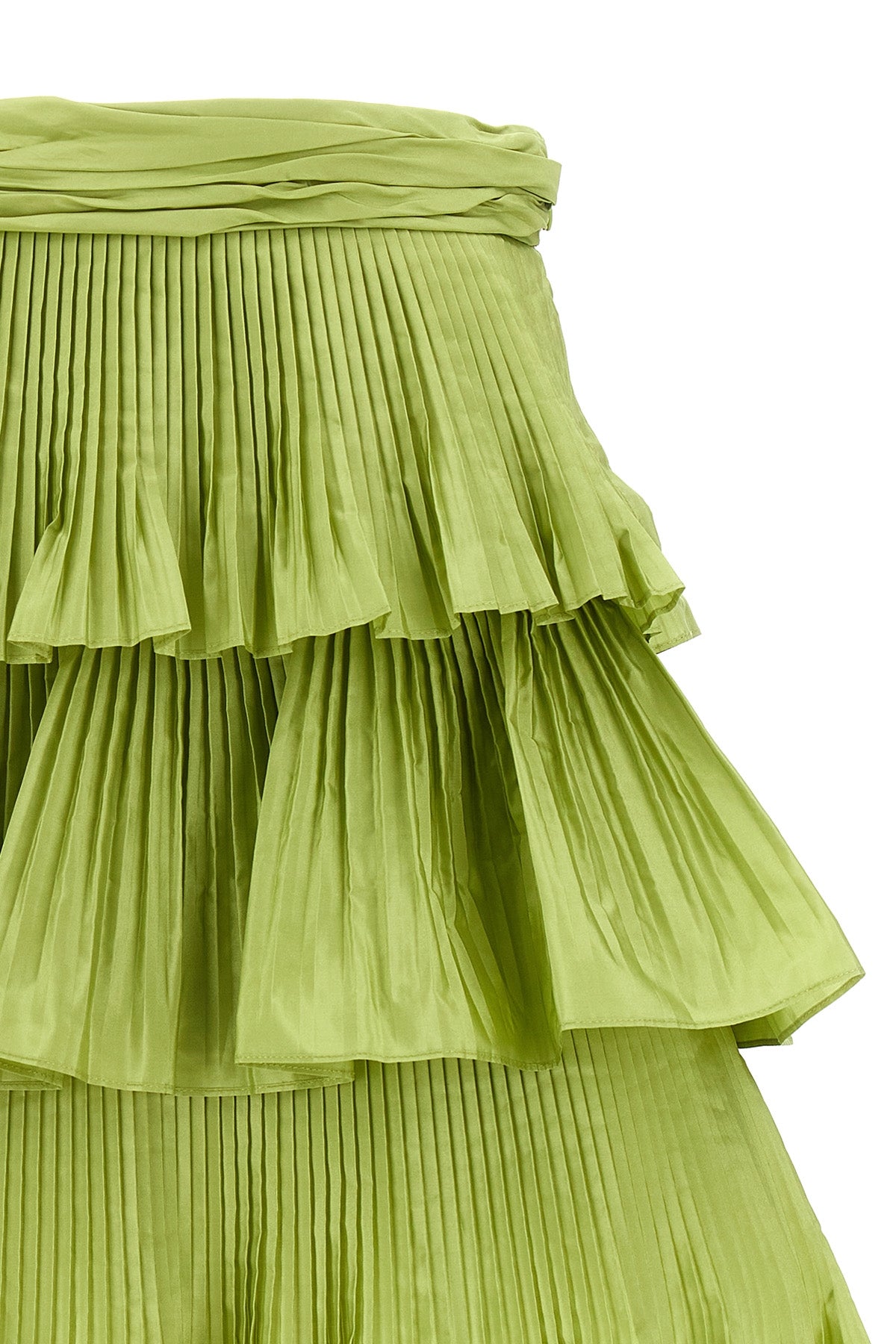 mini skirt in pleated taffeta