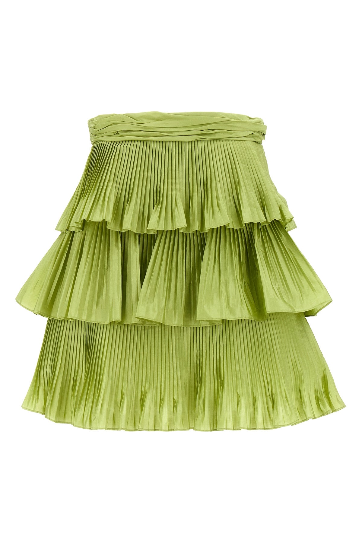 mini skirt in pleated taffeta