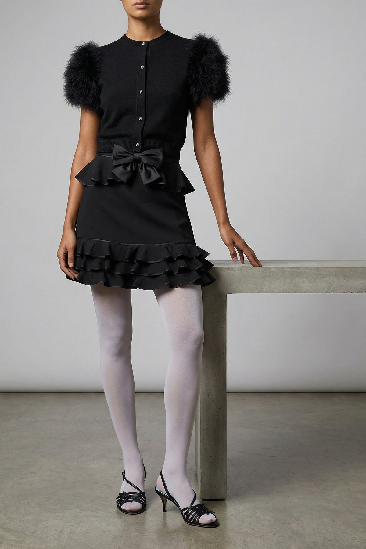 crepe couture mini skirt
