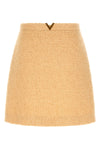 curly wool tweed mini skirt