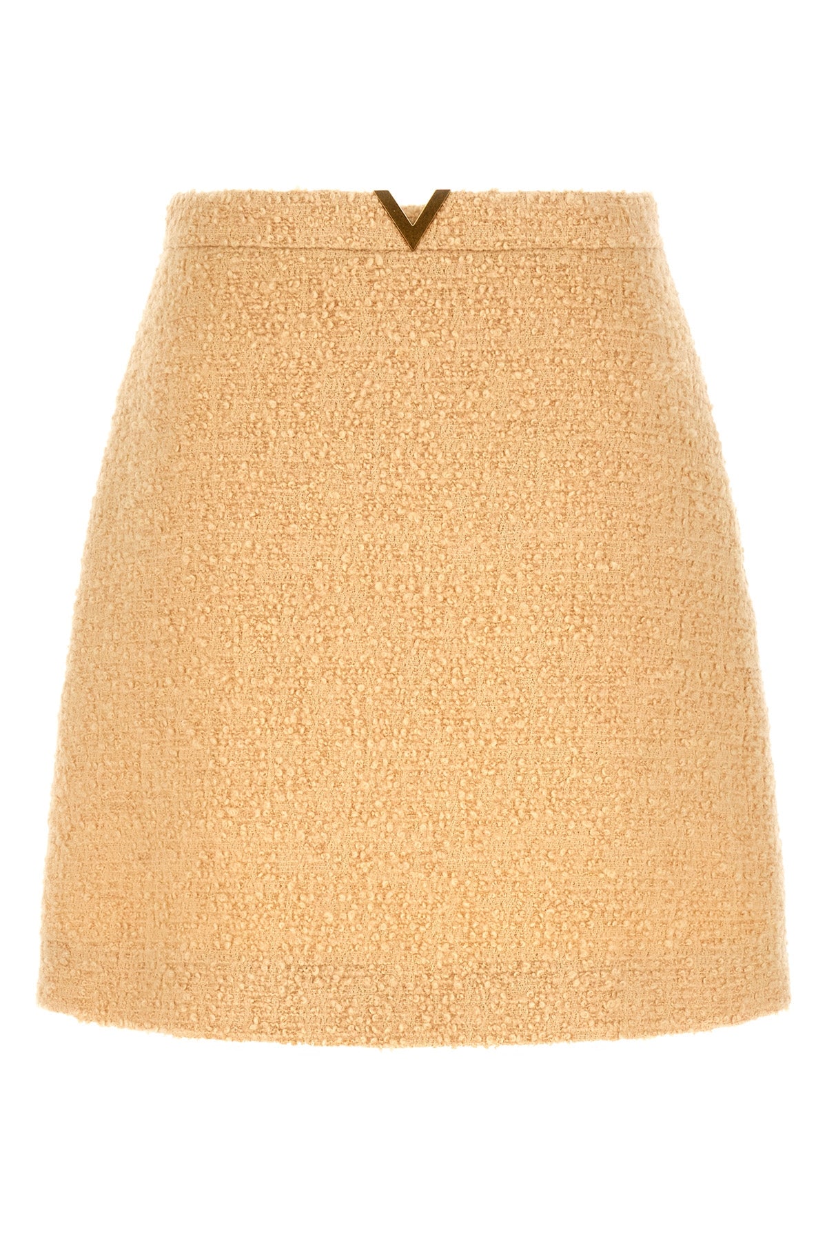 curly wool tweed mini skirt