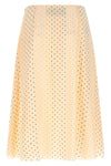 all-over stelline muticolor starry print silk midi skirt