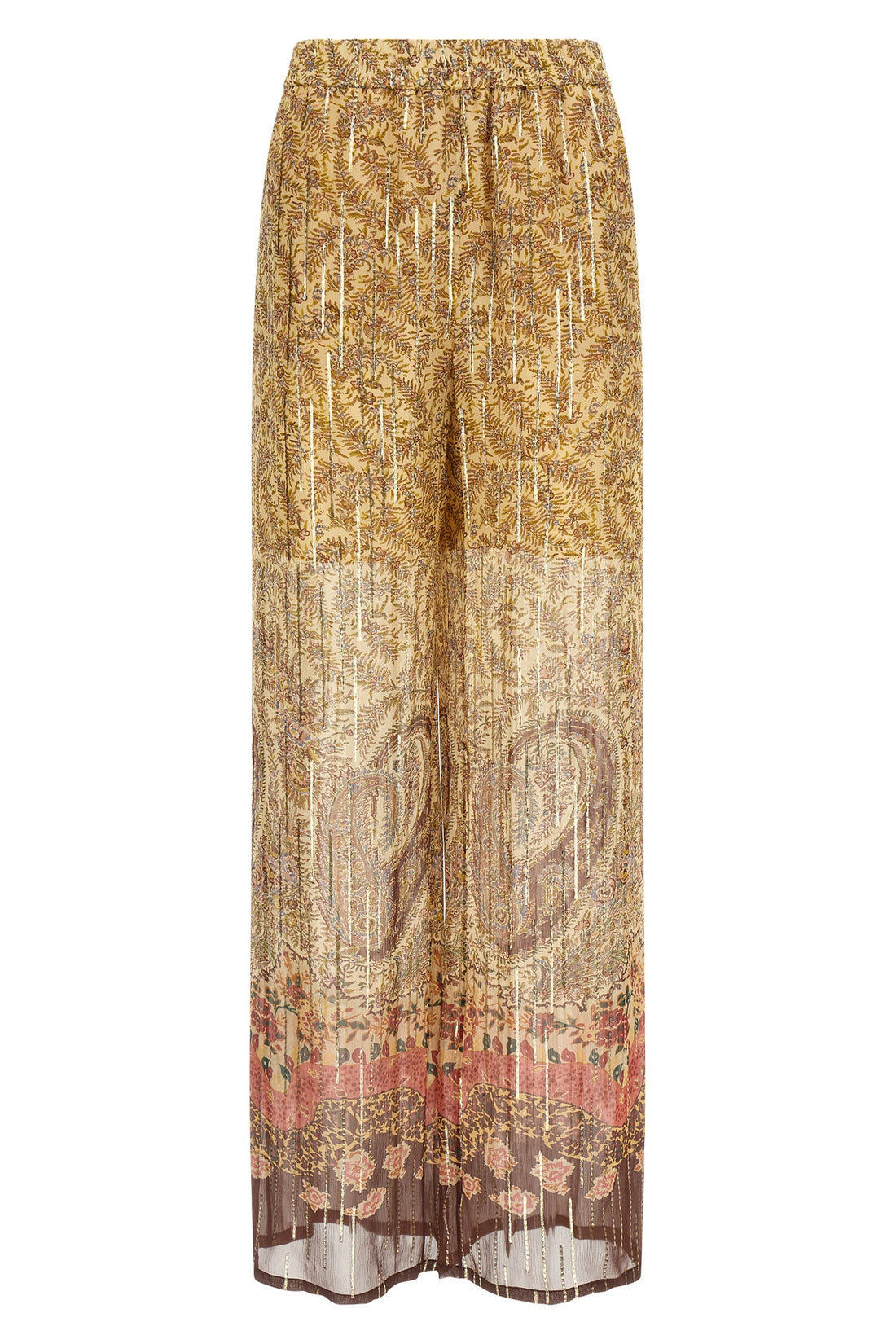VALENTINO GARAVANI 42 pekin voyage imaginaire paisley print silk pants