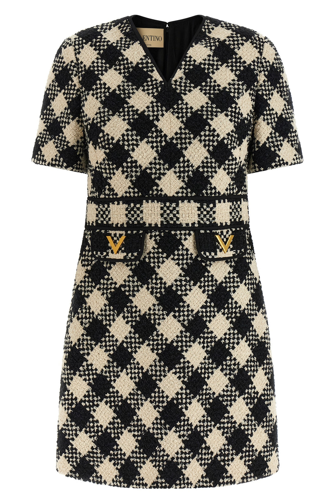 VALENTINO GARAVANI 38 damier tweed mini dress