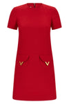 solid crêpe couture mini dress