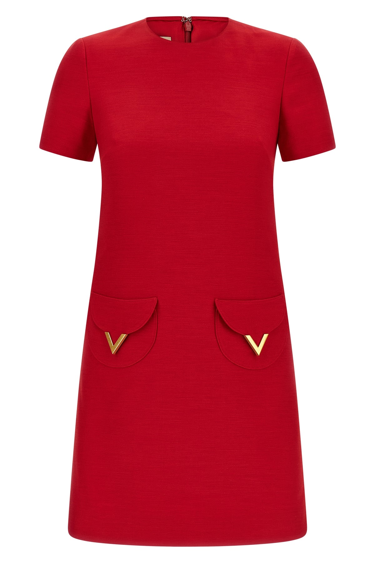 solid crêpe couture mini dress