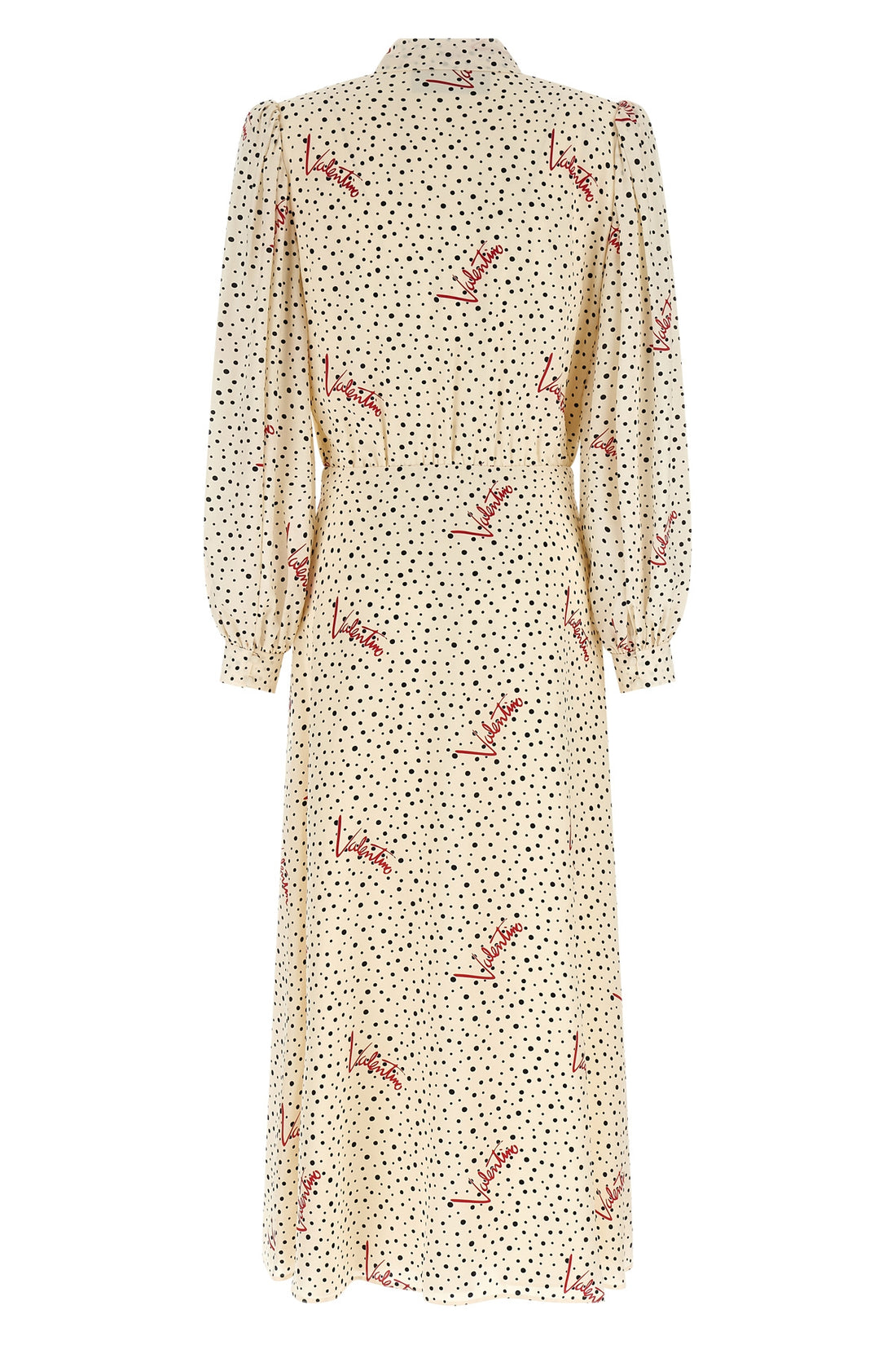 VALENTINO GARAVANI 38 all over bollicine plusdepois crepe de chine print crepe de chine midi dress