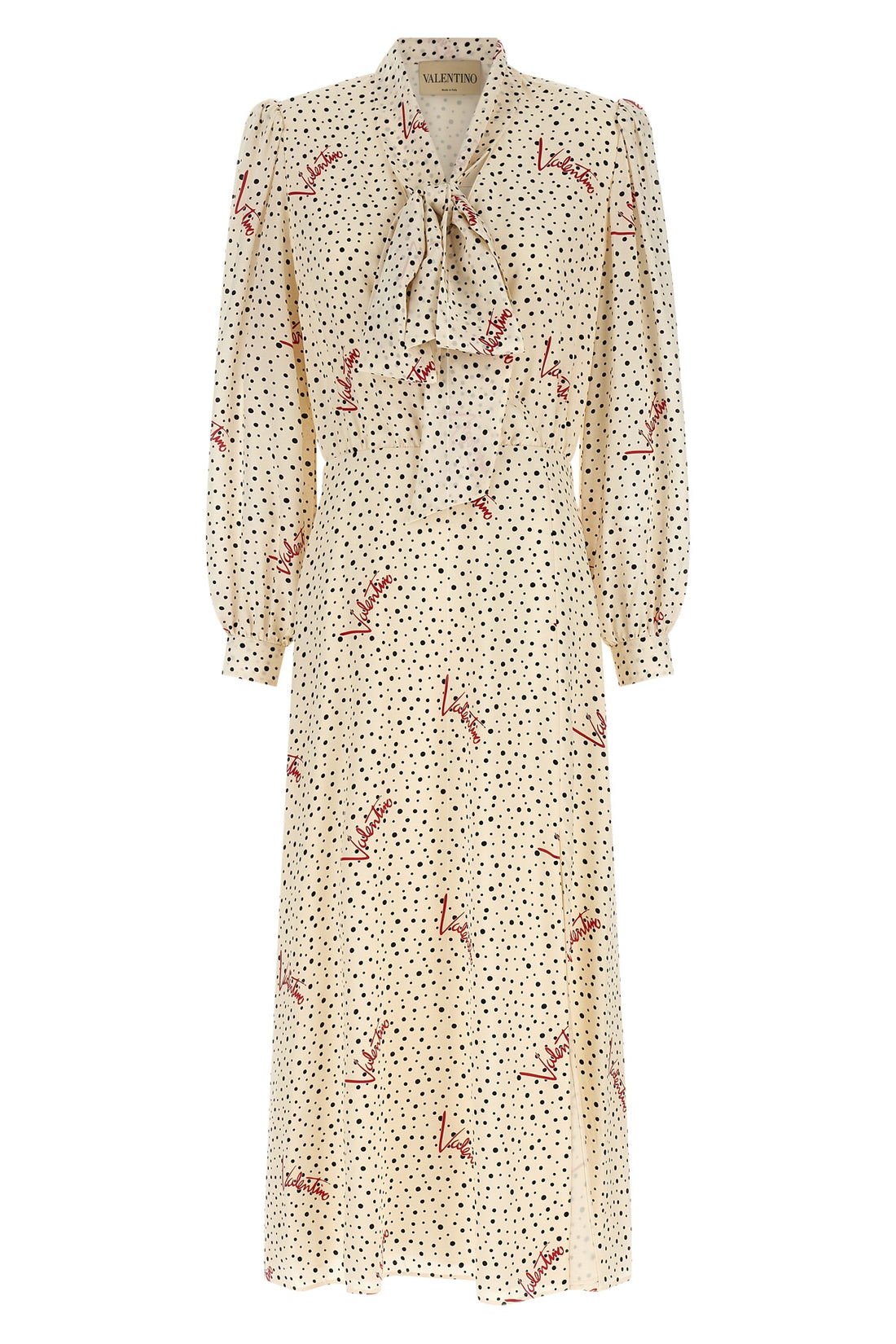 VALENTINO GARAVANI 38 all over bollicine plusdepois crepe de chine print crepe de chine midi dress