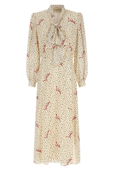 all over bollicine plusdepois crepe de chine print crepe de chine midi dress