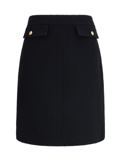 CHLOÉ 38 bouclé wool midi skirt