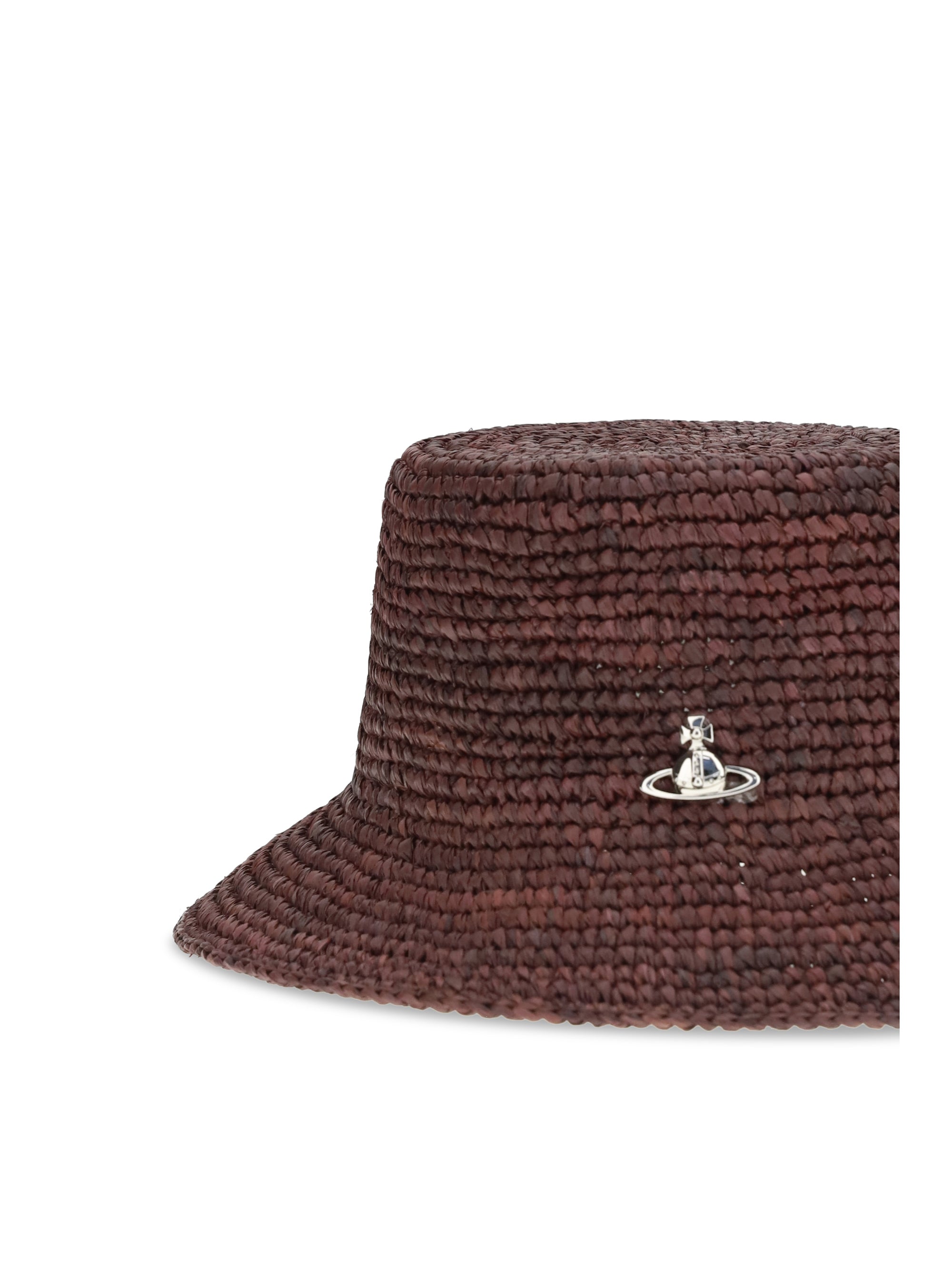 orb raffia bucket hat