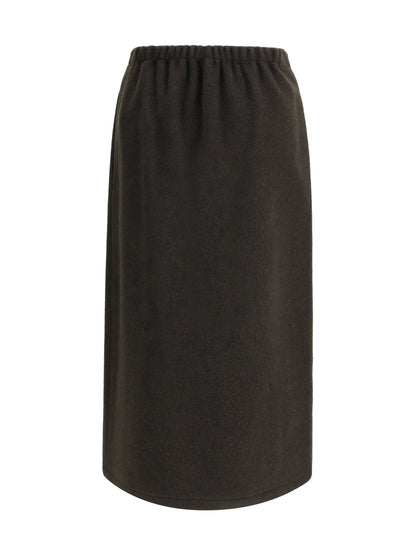 RIER S fleece wrap skirt in pure wool