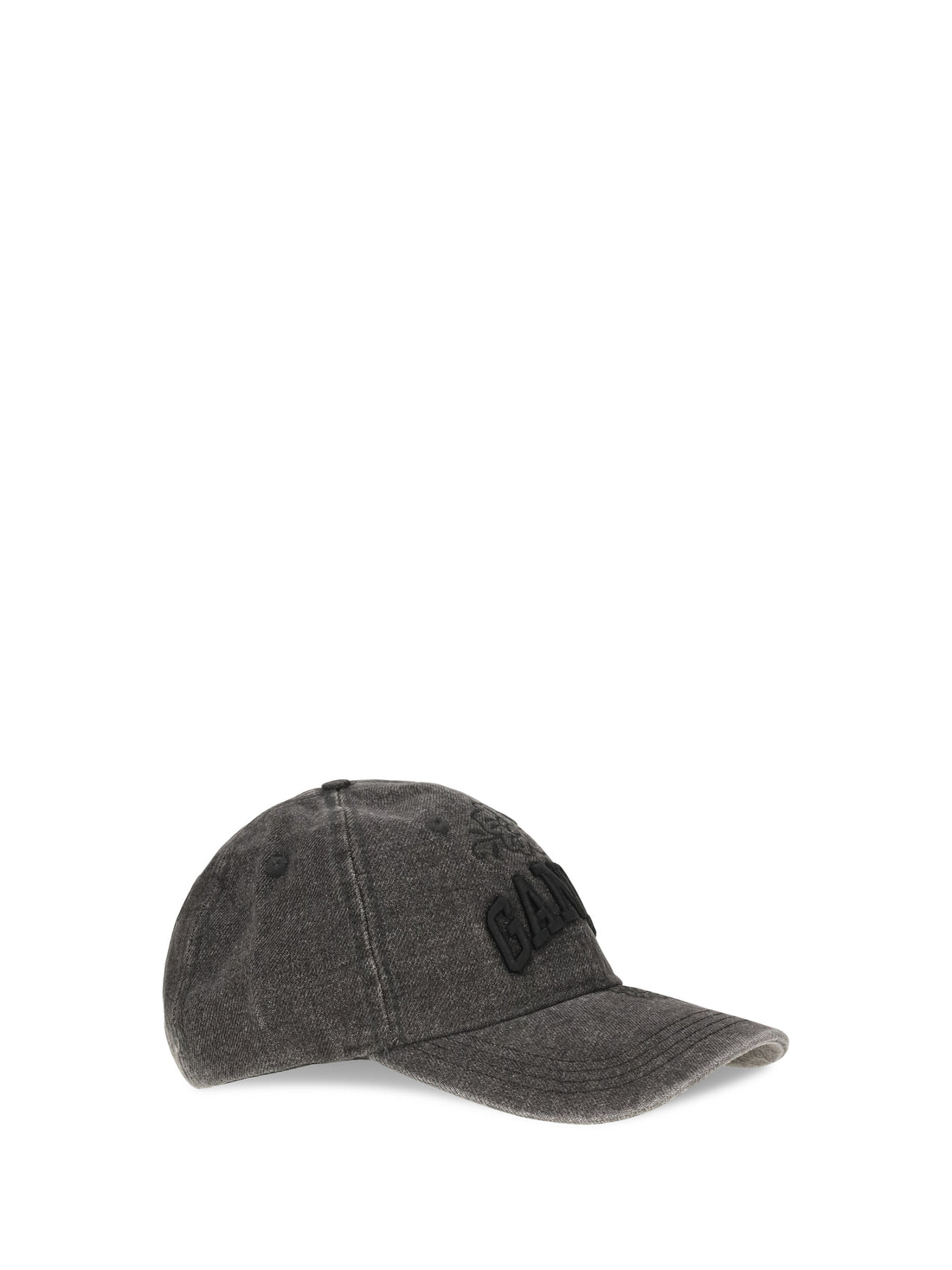 GANNI OS baseball cap in embroidered denim 
