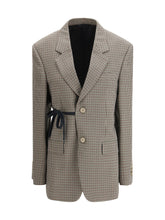 BALENCIAGA 38 single-breasted vichy jacket 