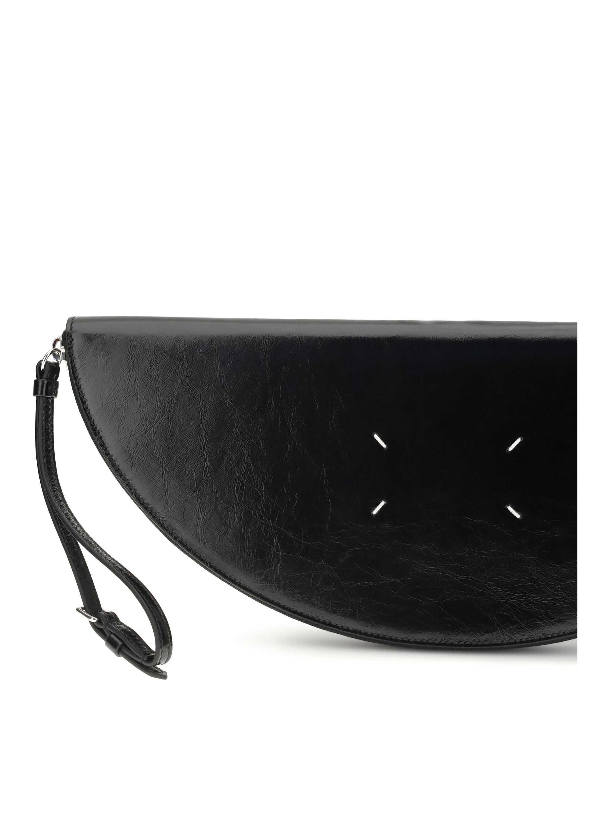 halfmoon leather clutch bag